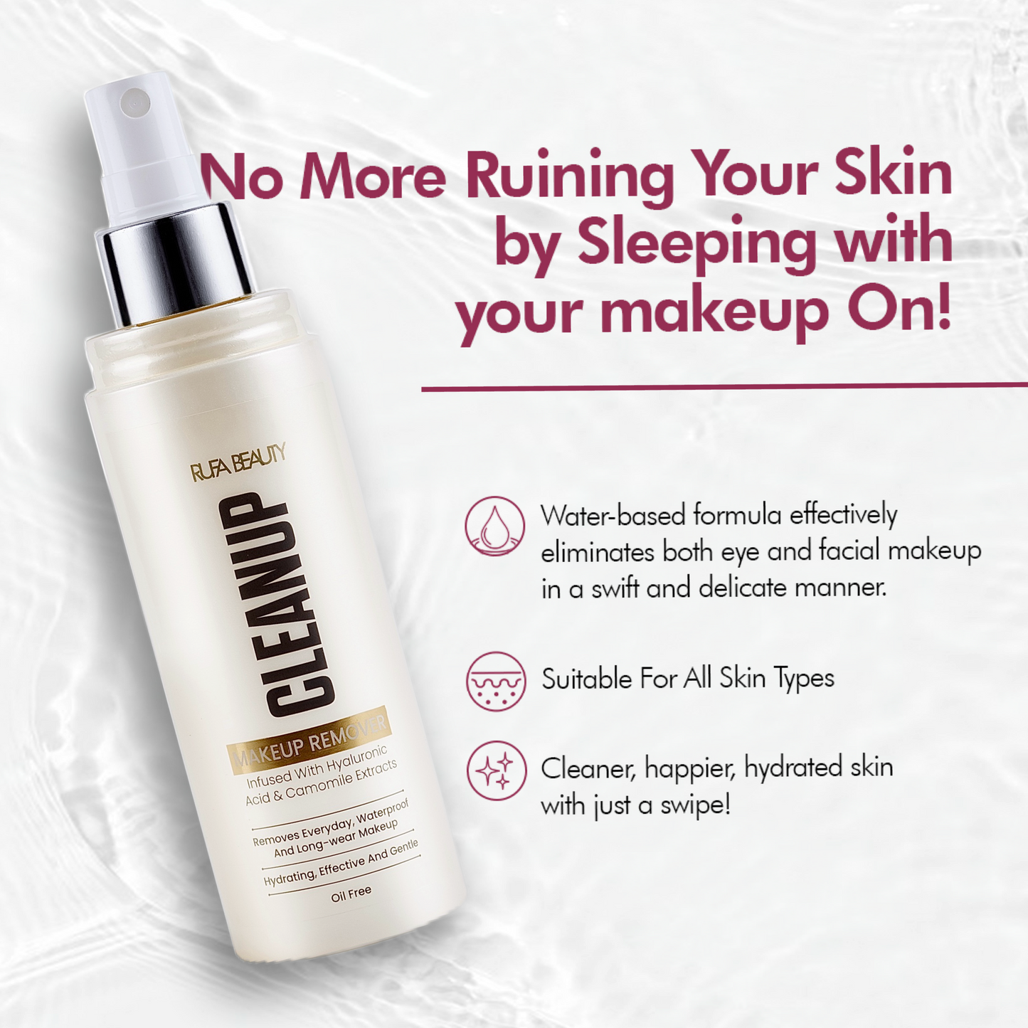 CLEANUP Spray Makeup Remover + FREE Cleansing Pad