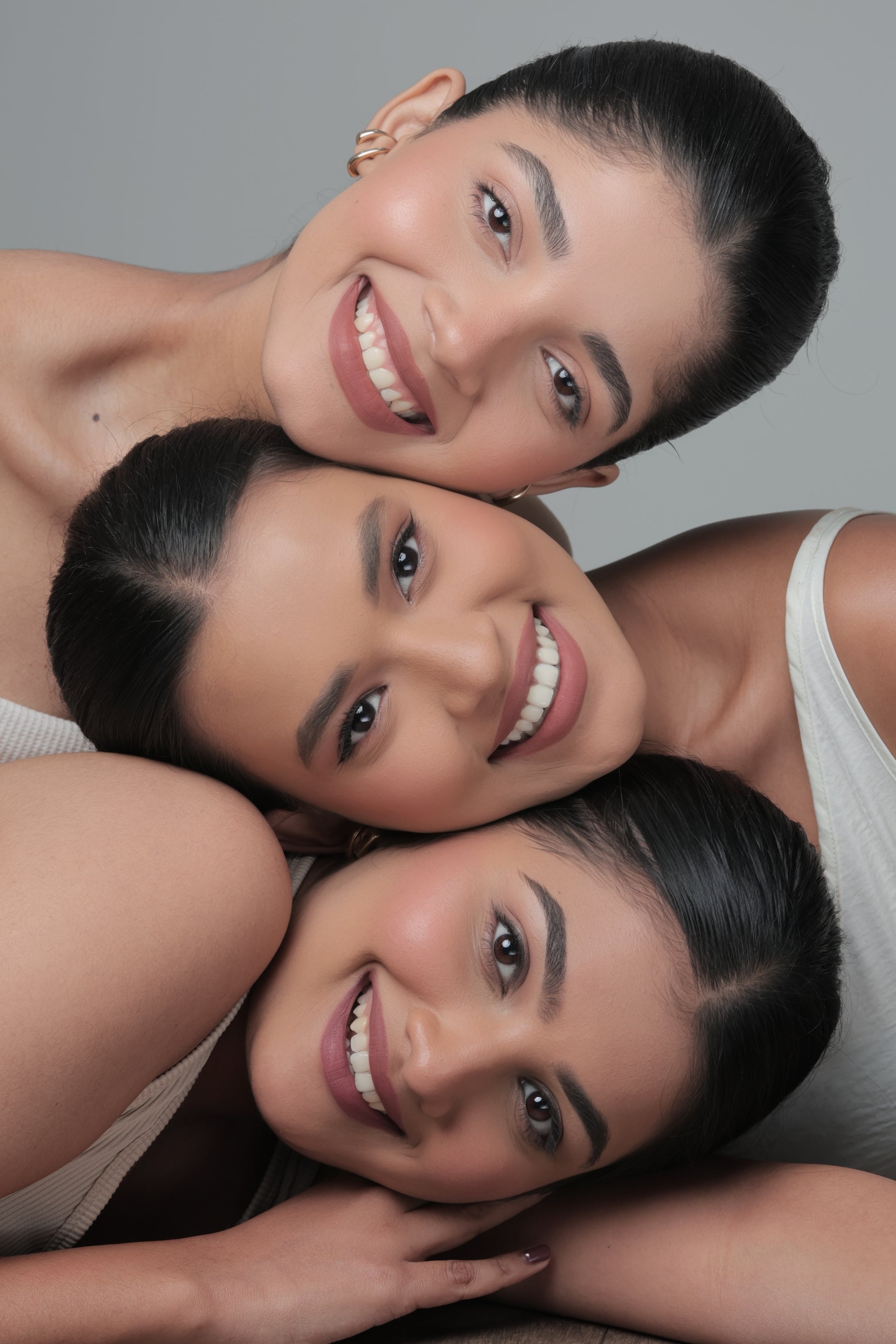 Models displaying Rufa beauty soft blur matte lipstick