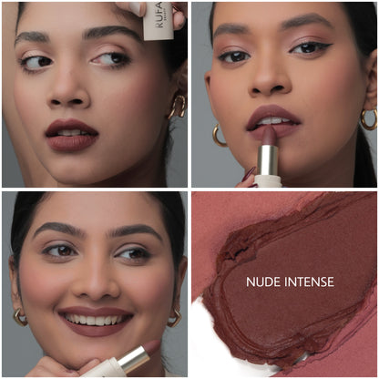 Soft matte non-drying lipstick, best shades for Indian skin tone. Best warm brown Lipstick for medium to deeper skin tone